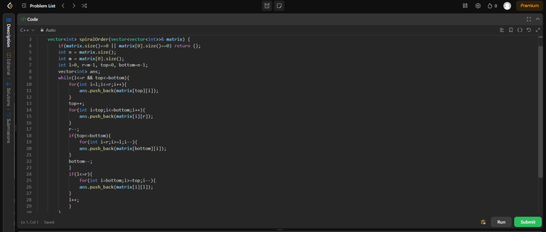 Screenshot of my leetcode solution