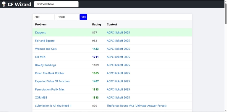 Screenshot of the website