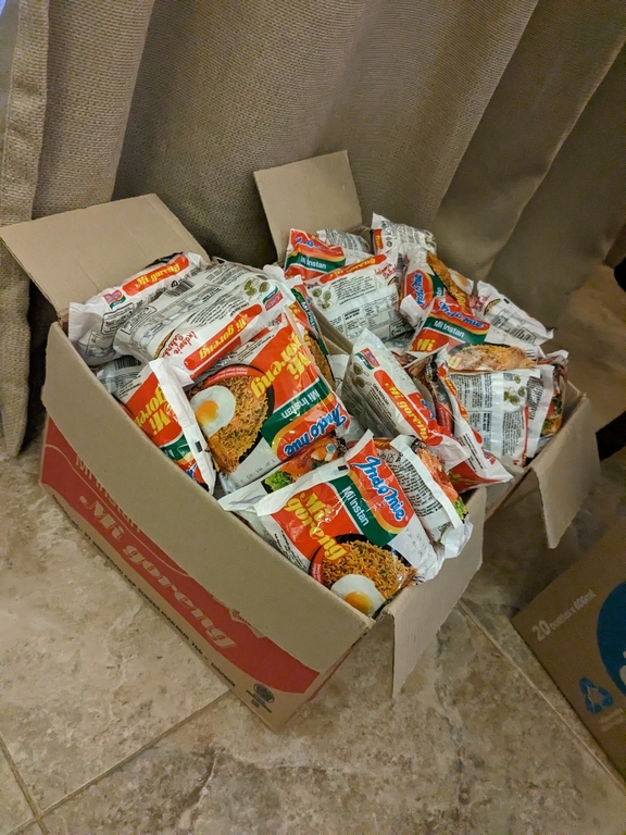 Two boxes of Indomie
